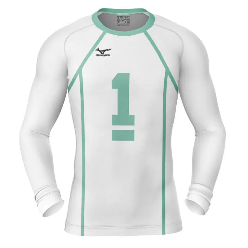 Aoba Johsai High Seijoh #1 Haikyuu Long Sleeve Rash Guard Compression Shirt
