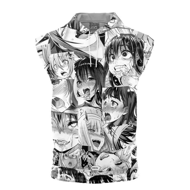 Ahegao Manga Sleeveless Hoodie
