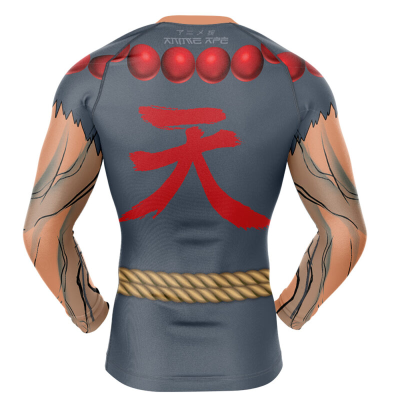Akuma Street Fighter Long Sleeve Rash Guard Compression Shirt - Image 2