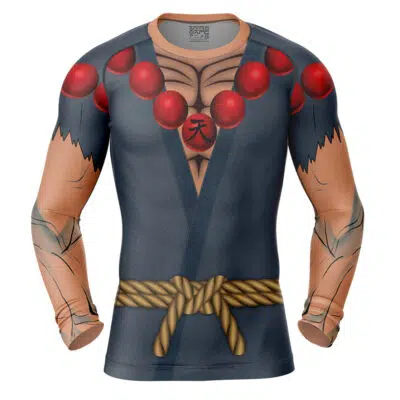 Akuma Street Fighter Long Sleeve Rash Guard Compression Shirt