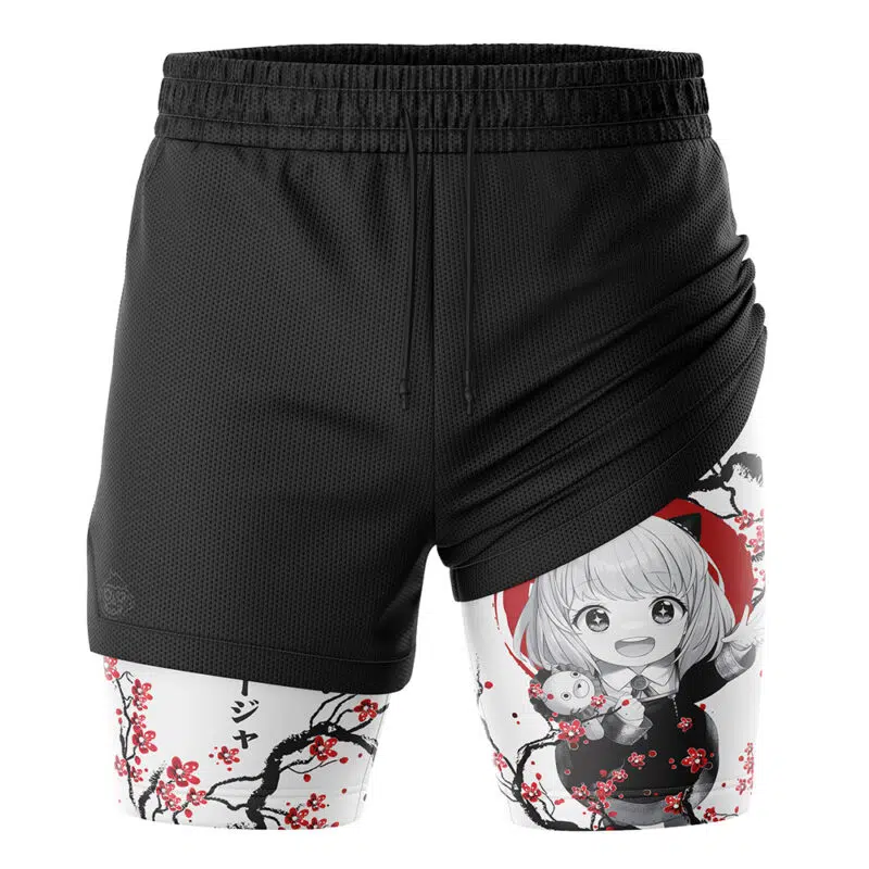 Anya Forger Cherry Blossom Spy X Family 2-in-1 Performance Shorts