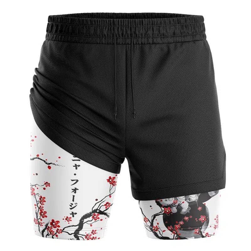 Anya Forger Cherry Blossom Spy X Family 2-in-1 Performance Shorts - Image 3