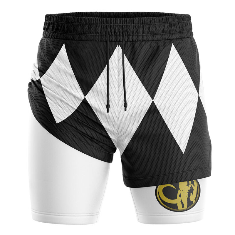 Black Ranger V2 Mighty Morphin Power Rangers 2-in-1 Performance Shorts - Image 3