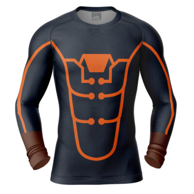 Black Samson Invincible Long Sleeve Rash Guard Compression Shirt