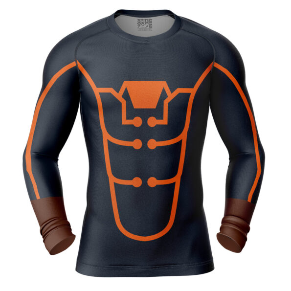 Black Samson Invincible Long Sleeve Rash Guard Compression Shirt