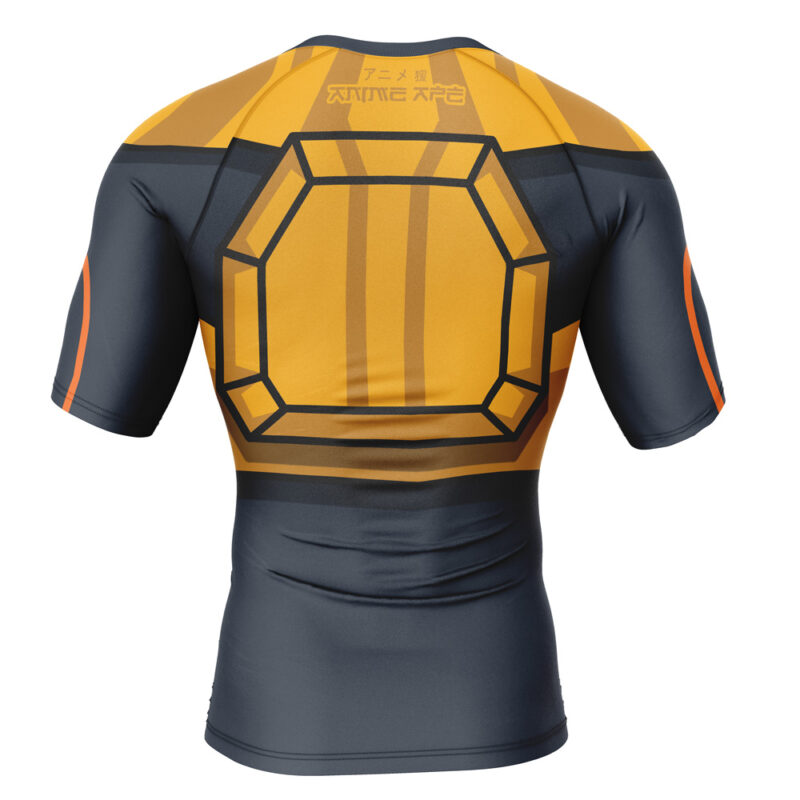 Black Samson Mech Suit Invincible Short Sleeve Rash Guard Compression Shirt - Image 2