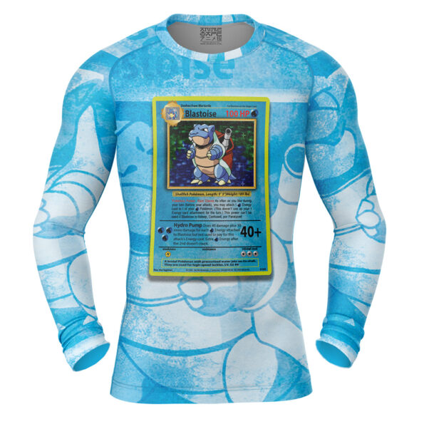 Blastoise Card V1 Pokemon Sleeve Rash Guard Compression Shirt