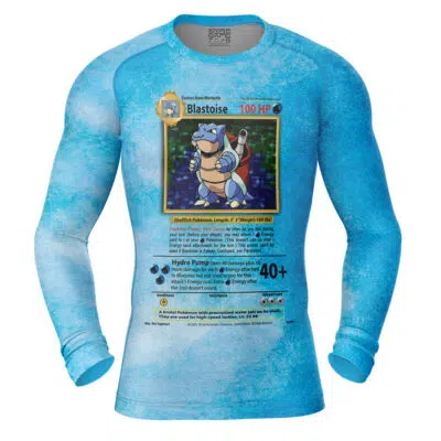 Blastoise Card V2 Pokemon Sleeve Rash Guard Compression Shirt