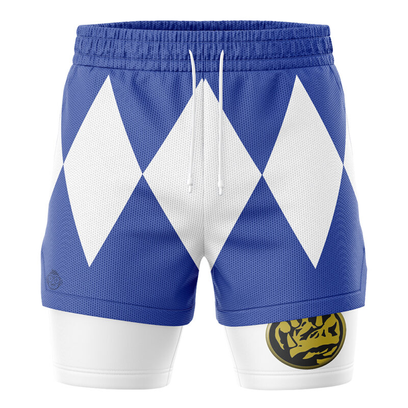 Blue Ranger V2 Mighty Morphin Power Rangers 2-in-1 Performance Shorts - Image 2
