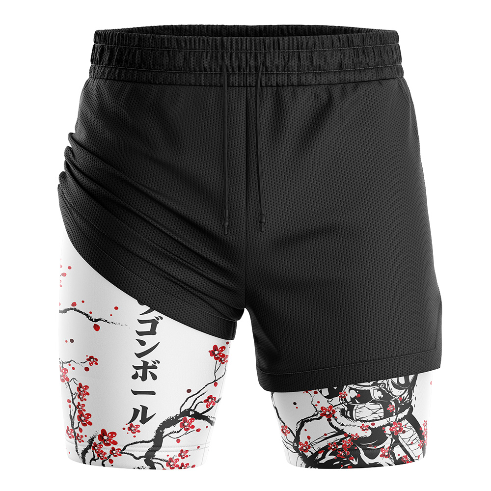 Bardock Cherry Blossom DBZ 2-in-1 Performance Shorts - Image 3
