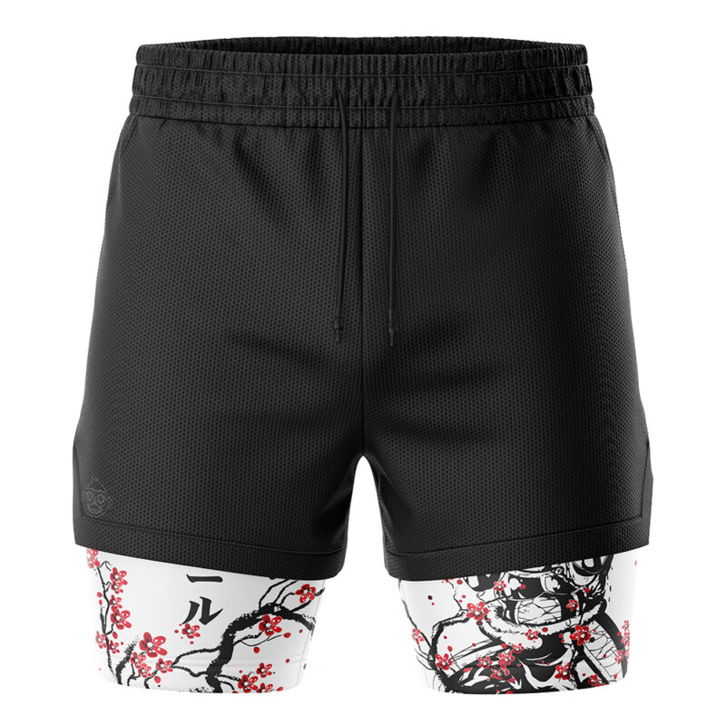 Bardock Cherry Blossom DBZ 2-in-1 Performance Shorts - Image 2
