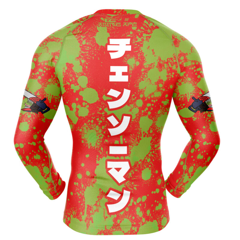 Denji Chainsaw Man Long Sleeve Rash Guard Compression Shirt - Image 2