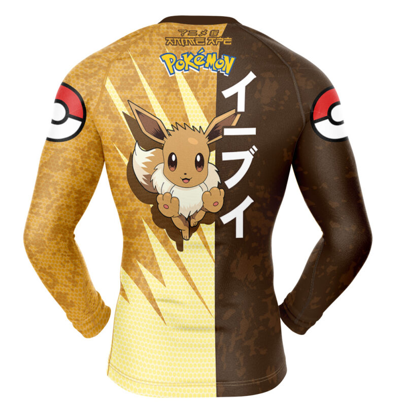 Eevee Attack Pokemon Long Sleeve Rash Guard Compression Shirt - Image 2