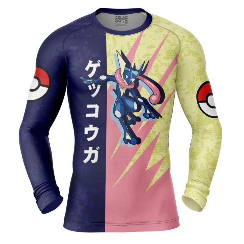 Greninja Attack Pokemon Long Sleeve Rash Guard Compression Shirt