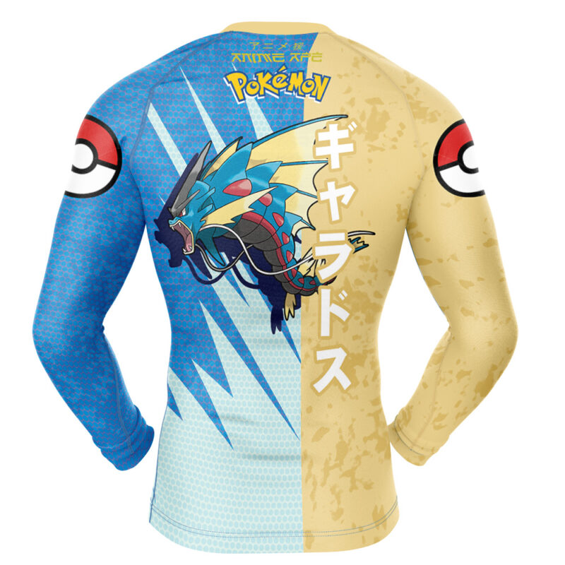 Gyarados Attack Pokemon Long Sleeve Rash Guard Compression Shirt - Image 2