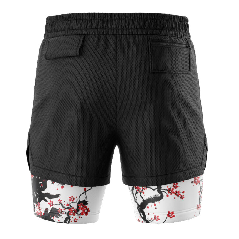 Itachi Uchiha V4 Cherry Blossom Shippuden 2-in-1 Performance Shorts - Image 4