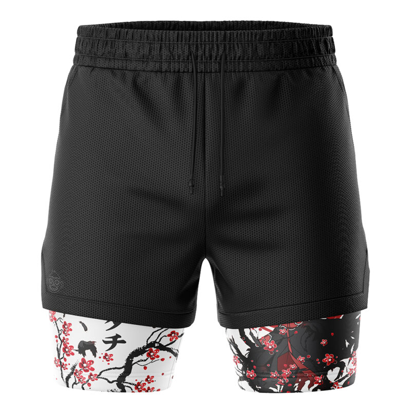 Itachi Uchiha V4 Cherry Blossom Shippuden 2-in-1 Performance Shorts - Image 2