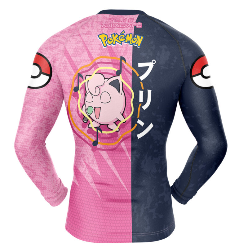 Jigglypuff Attack Pokemon Long Sleeve Rash Guard Compression Shirt - Image 2