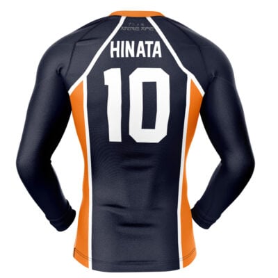 Karasuno Hinata #10 Haikyuu Long Sleeve Rash Guard Compression Shirt