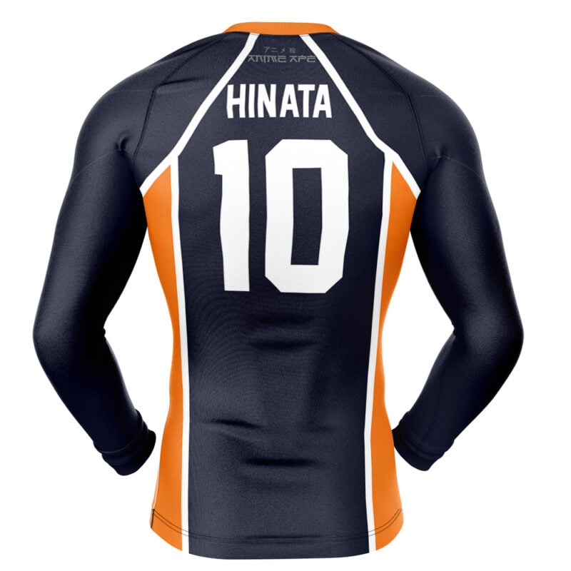 Karasuno Hinata #10 Haikyuu Long Sleeve Rash Guard Compression Shirt