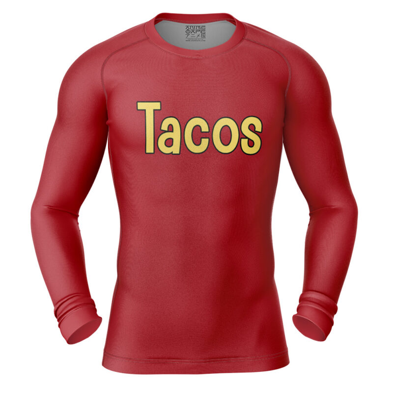 Krillin Tacos Dragon Ball Z Long Sleeve Rash Guard Compression Shirt