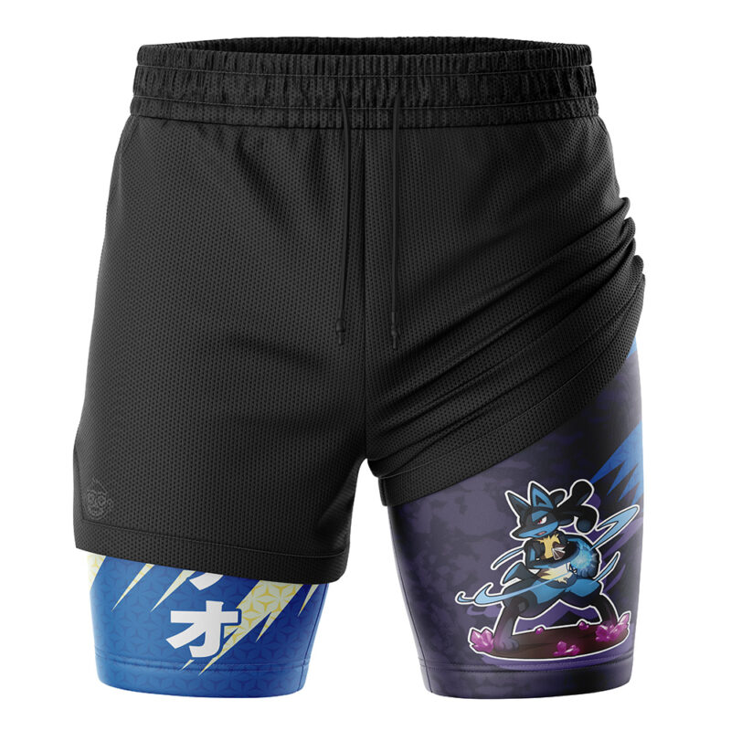 Lucario Attack V2 Pokemon 2-in-1 Performance Shorts