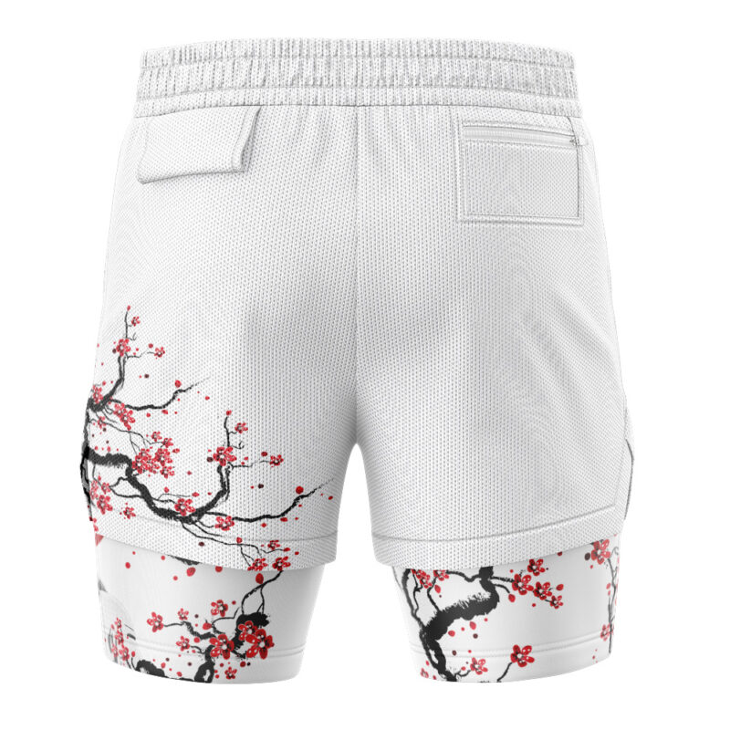 Luffy Gear 5 Cherry Blossom One Piece 2-in-1 Performance Shorts - Image 4