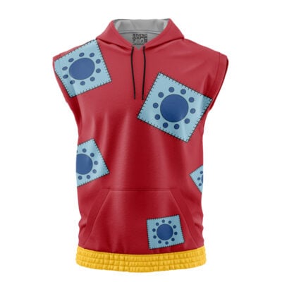 Luffy Wano Pattern One Piece Sleeveless Hoodie