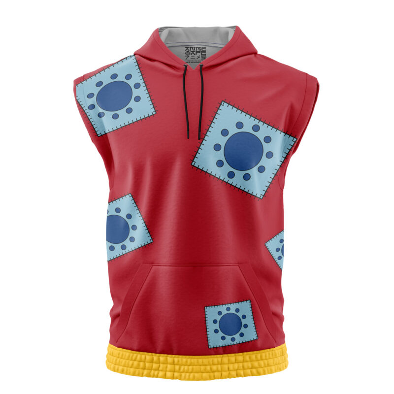 Luffy Wano Pattern One Piece Sleeveless Hoodie
