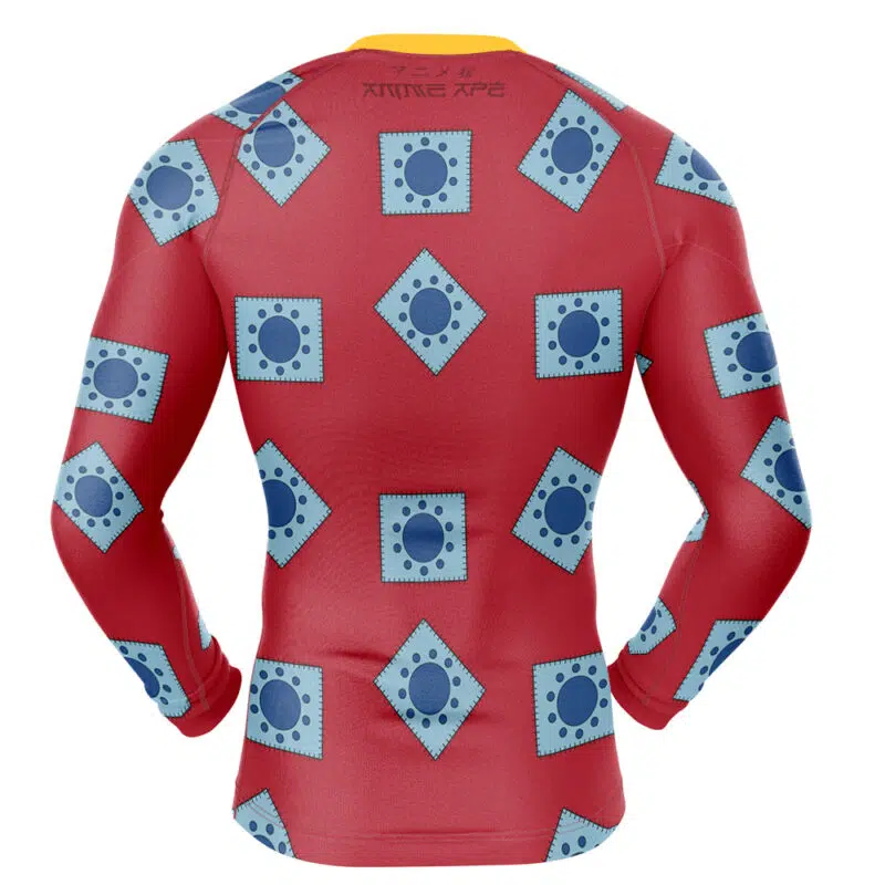 Luffy Wano pattern One Piece Long Sleeve Rash Guard Compression Shirt - Image 2