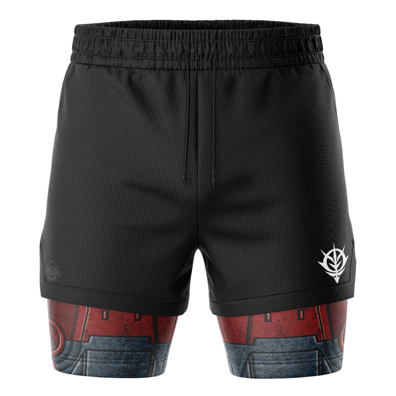 MS-06S Char's Zaku II Gundam 2-in-1 Performance Shorts - Image 2