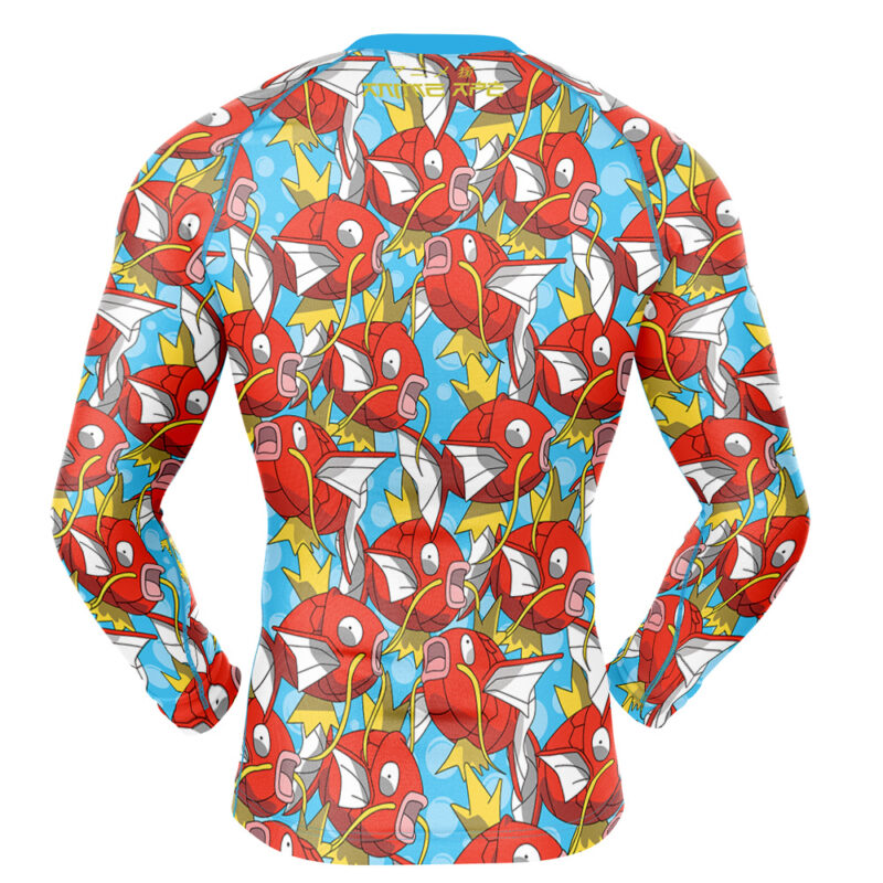 Magikarp pattern Pokemon Long Sleeve Rash Guard Compression Shirt - Image 2