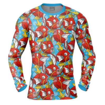 Magikarp pattern Pokemon Power Rangers Long Sleeve Rash Guard Compression Shirt