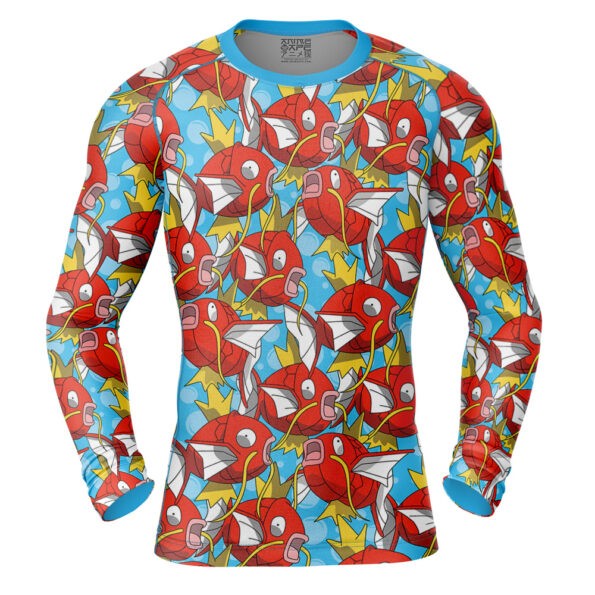 Magikarp pattern Pokemon Power Rangers Long Sleeve Rash Guard Compression Shirt