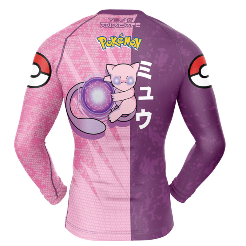 Mew Attack Pokemon Long Sleeve Rash Guard Compression Shirt - Image 2