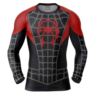 Miles Morales Marvel Long Sleeve Rash Guard Compression Shirt