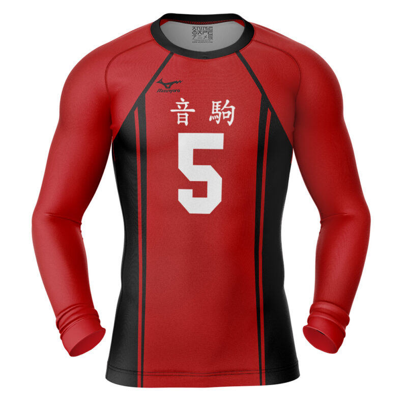 Nekoma High Kozume #5 Haikyuu Long Sleeve Rash Guard Compression Shirt
