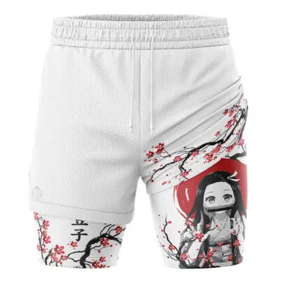 Nezuko Kamado Cherry Blossom Demon Slayer 2-in-1 Performance Shorts
