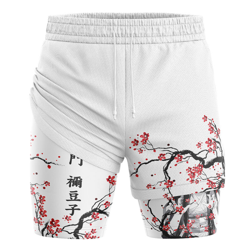 Nezuko Kamado Cherry Blossom Demon Slayer 2-in-1 Performance Shorts - Image 3