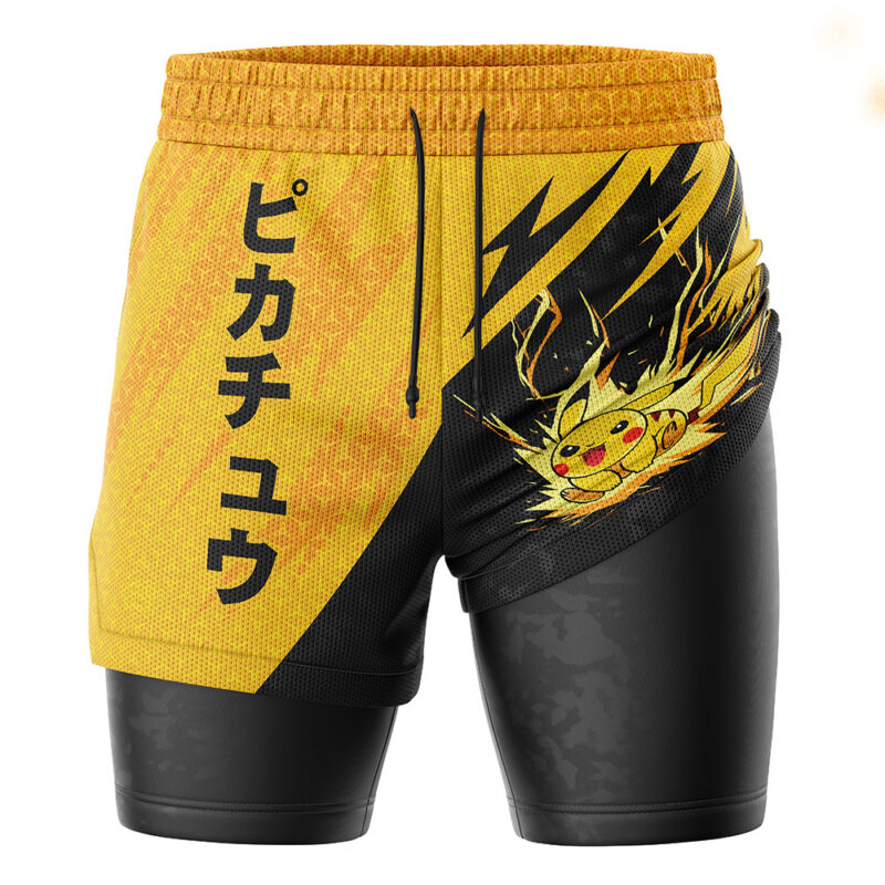 Pikachu Attack V1 Pokemon 2-in-1 Performance Shorts - Image 2