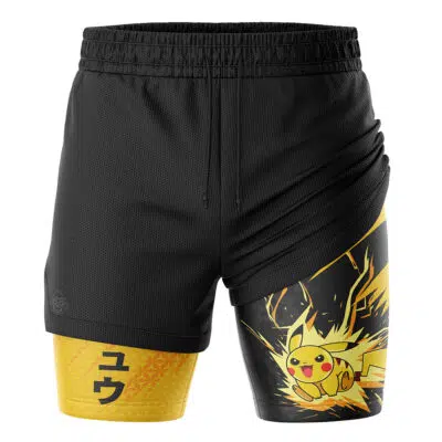 Pikachu Attack V2 Pokemon 2-in-1 Performance Shorts