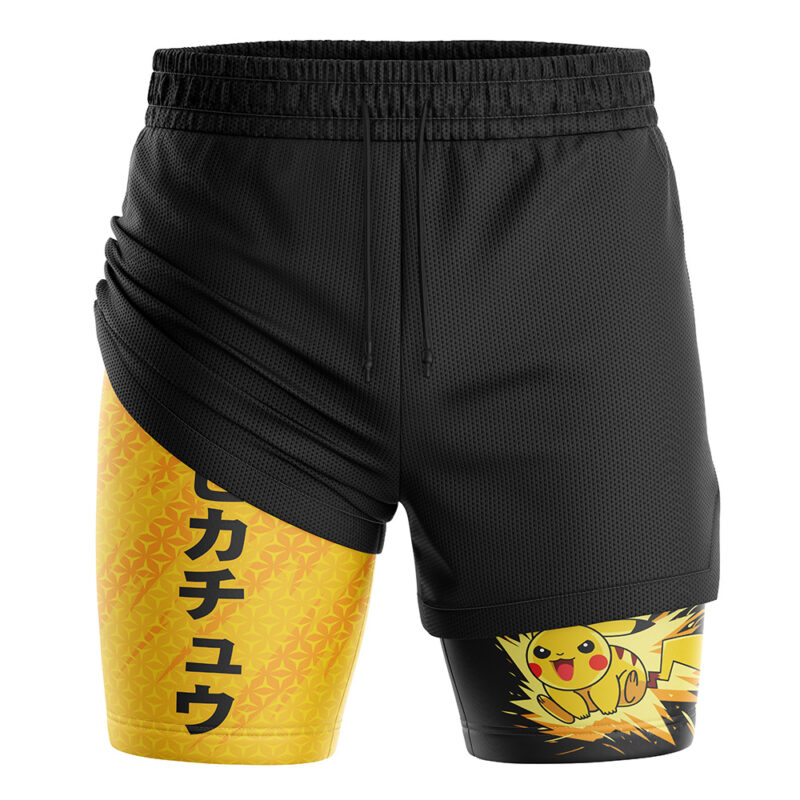 Pikachu Attack V2 Pokemon 2-in-1 Performance Shorts - Image 3