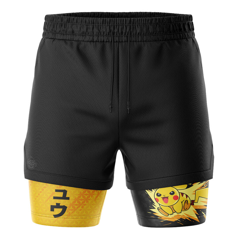Pikachu Attack V2 Pokemon 2-in-1 Performance Shorts - Image 2