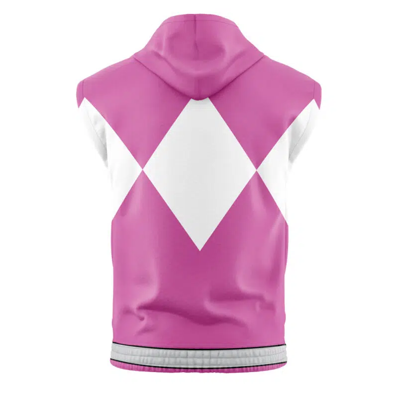 Pink Ranger Mighty Morphin Power Rangers Sleeveless Hoodie - Image 2