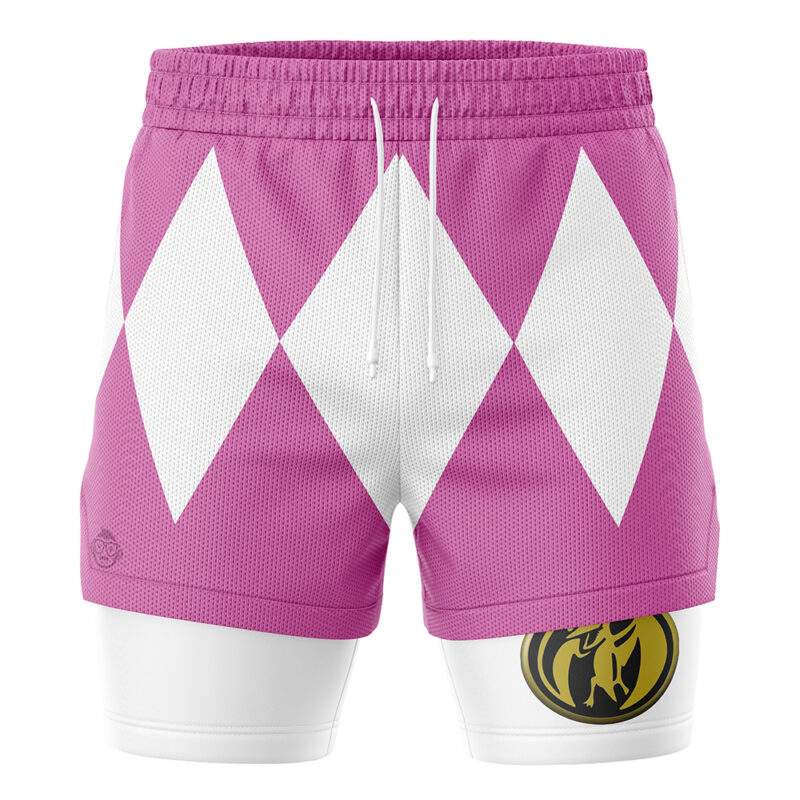 Pink Ranger V2 Mighty Morphin Power Rangers 2-in-1 Performance Shorts - Image 2