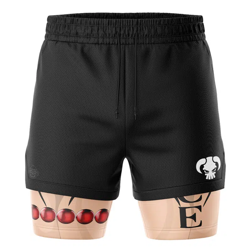 Portgas D Ace Tattoo One Piece 2-in-1 Performance Shorts - Image 2