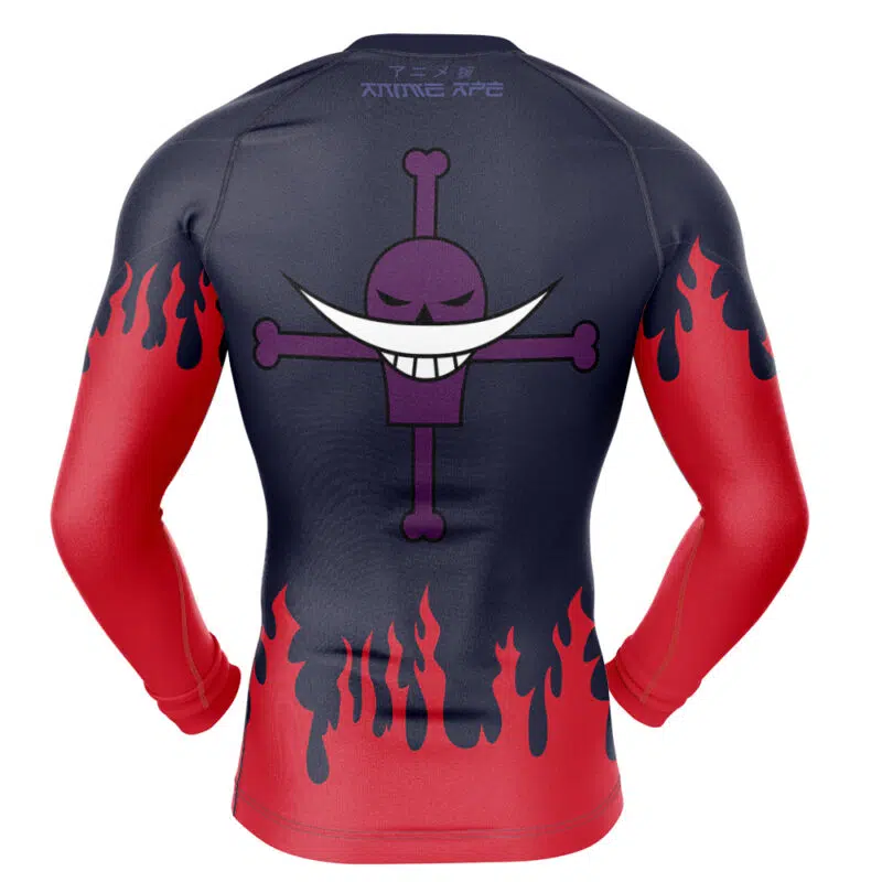 Portgas d Ace's Arc One Piece Long Sleeve Rash Guard Compression Shirt - Image 2