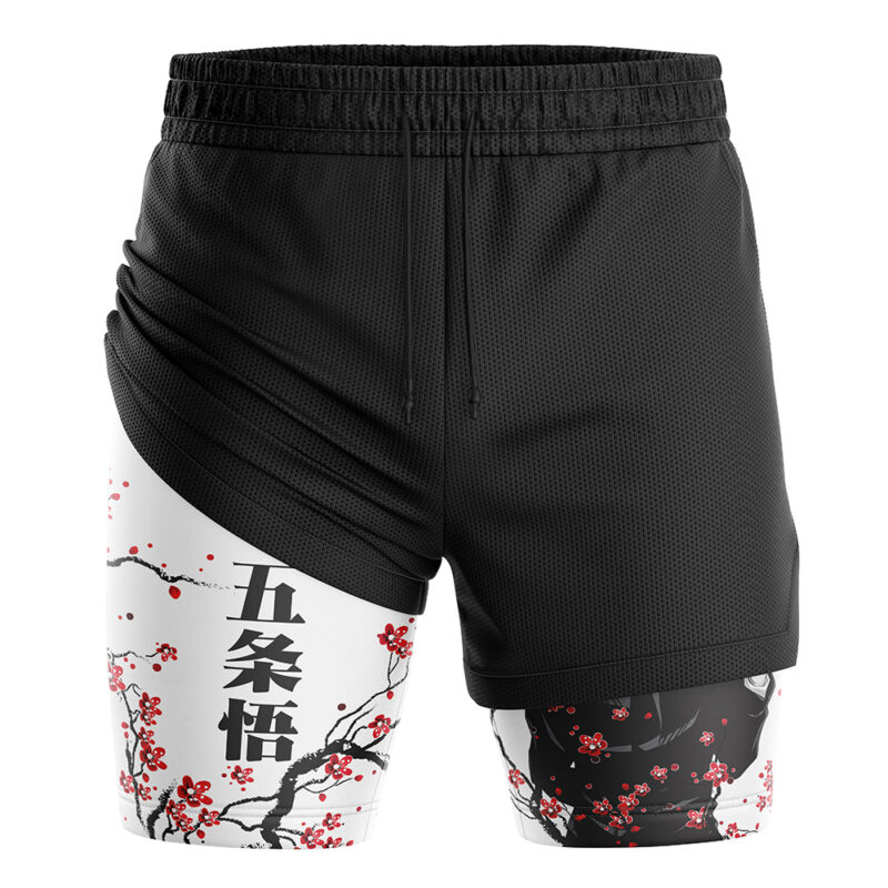 Satoru Gojo V2 Cherry Blossom Jujutsu Kaisen 2-in-1 Performance Shorts - Image 3
