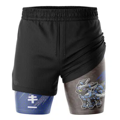 Shiny Umbreon Attack V2 Pokemon 2-in-1 Performance Shorts