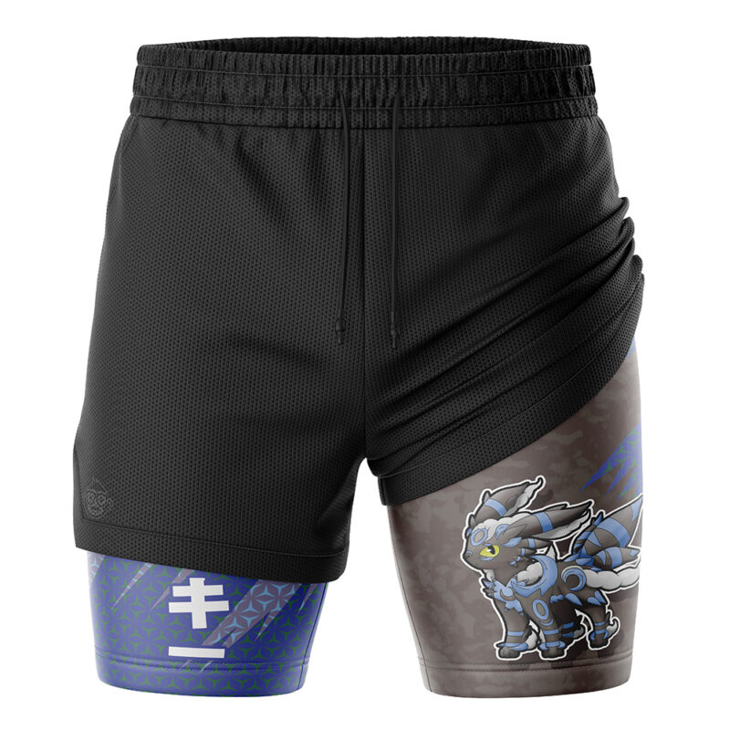 Shiny Umbreon Attack V2 Pokemon 2-in-1 Performance Shorts